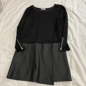 Faux leather dress